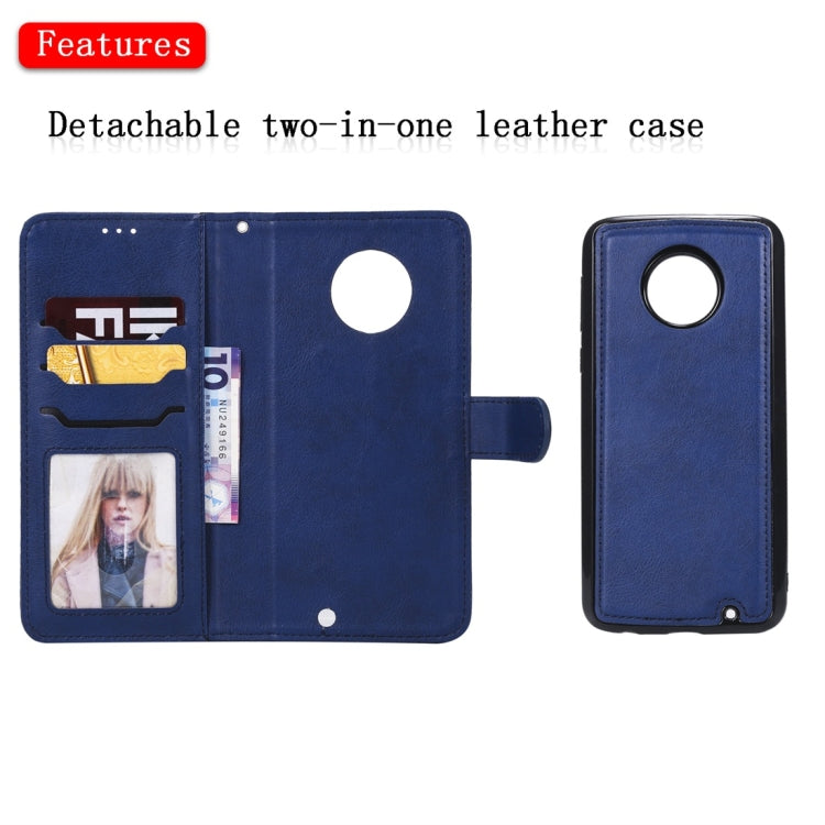 For Motorola Moto G6 Plus Solid Color Horizontal Flip Protective Case with Holder & Card Slots & Wallet & Photo Frame & Lanyard