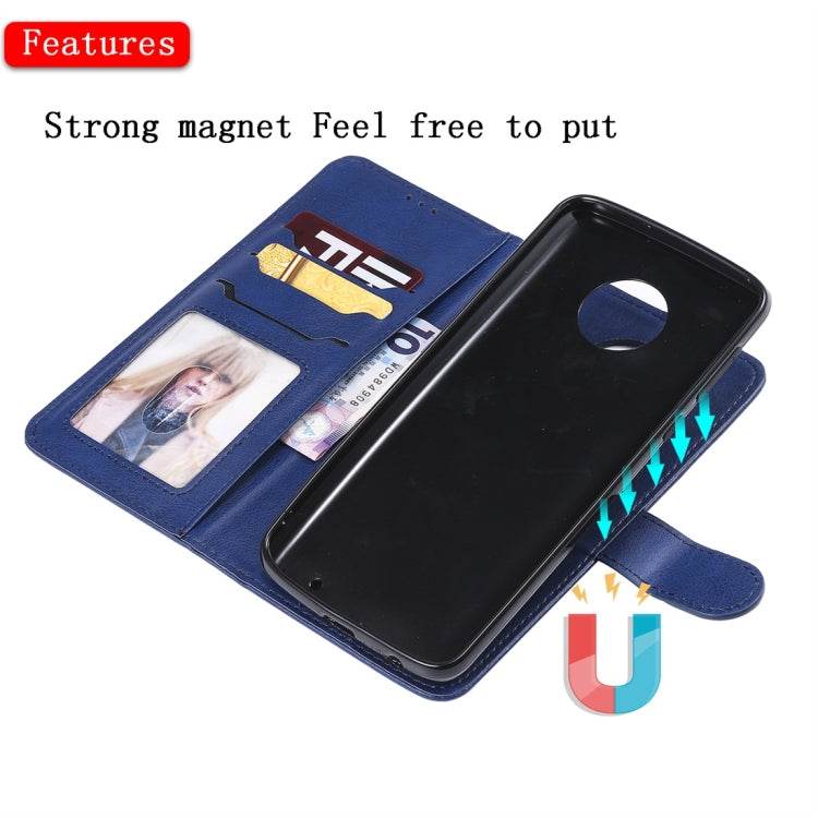 For Motorola Moto G6 Plus Solid Color Horizontal Flip Protective Case with Holder & Card Slots & Wallet & Photo Frame & Lanyard