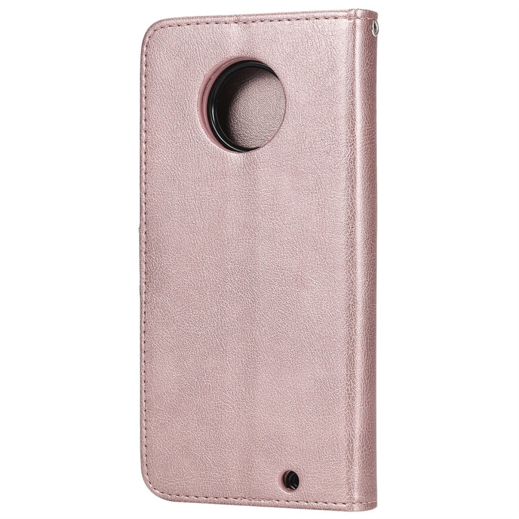 For Motorola Moto G6 Plus Solid Color Horizontal Flip Protective Case with Holder & Card Slots & Wallet & Photo Frame & Lanyard