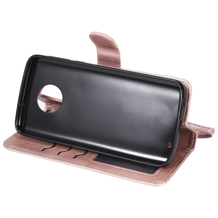 For Motorola Moto G6 Plus Solid Color Horizontal Flip Protective Case with Holder & Card Slots & Wallet & Photo Frame & Lanyard