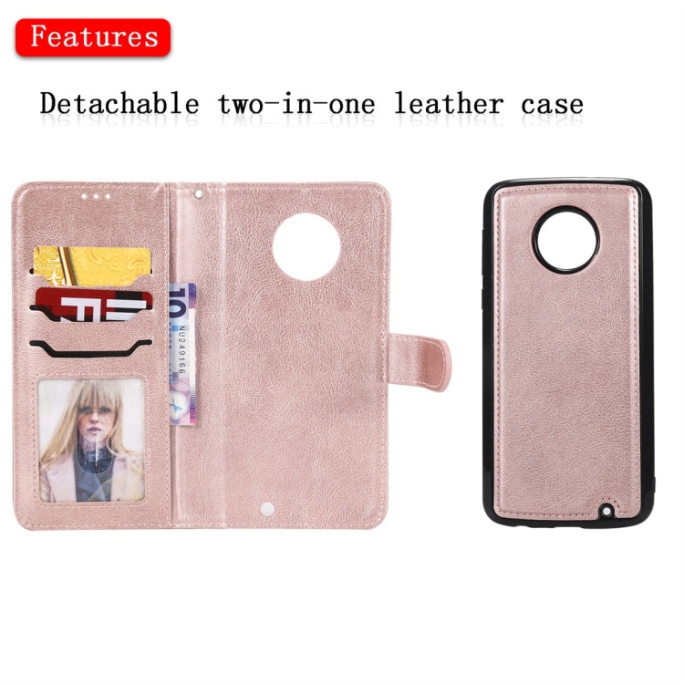 For Motorola Moto G6 Plus Solid Color Horizontal Flip Protective Case with Holder & Card Slots & Wallet & Photo Frame & Lanyard