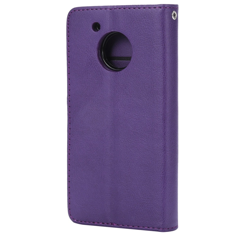 For Motorola Moto G5 Solid Color Horizontal Flip Protective Case with Holder & Card Slots & Wallet & Photo Frame & Lanyard