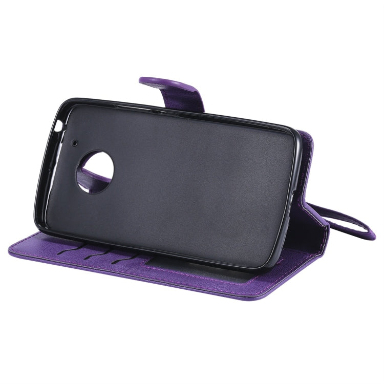 For Motorola Moto G5 Solid Color Horizontal Flip Protective Case with Holder & Card Slots & Wallet & Photo Frame & Lanyard