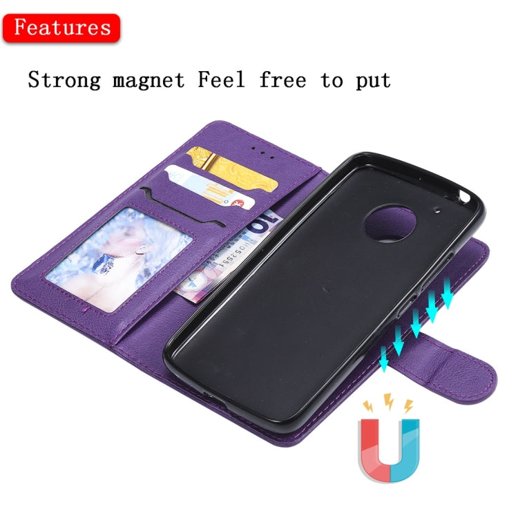 For Motorola Moto G5 Solid Color Horizontal Flip Protective Case with Holder & Card Slots & Wallet & Photo Frame & Lanyard