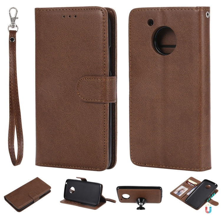 For Motorola Moto G5 Solid Color Horizontal Flip Protective Case with Holder & Card Slots & Wallet & Photo Frame & Lanyard
