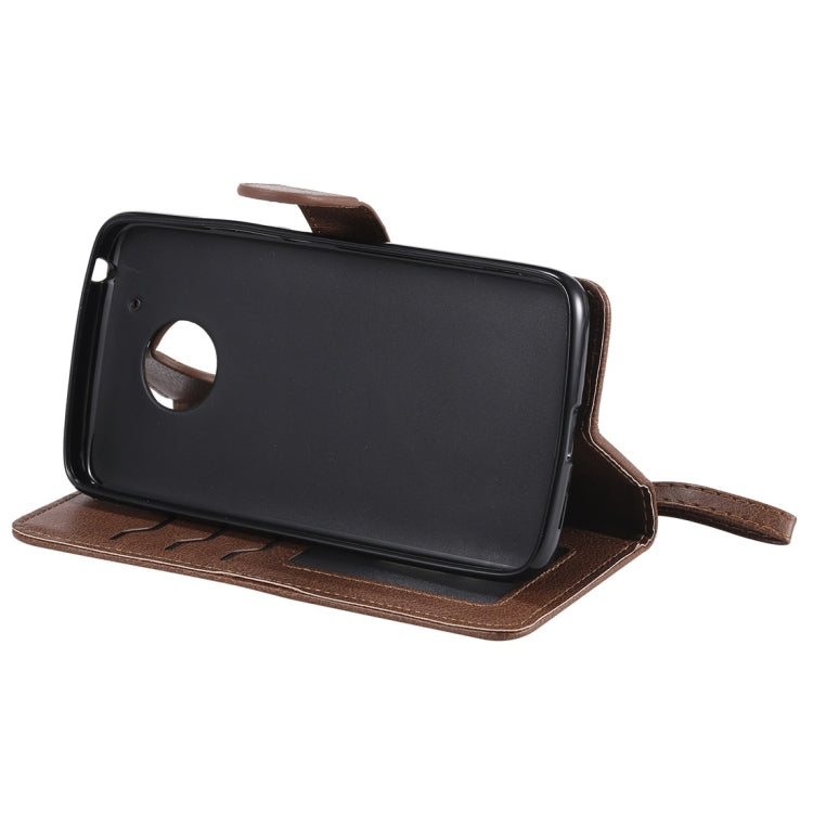 For Motorola Moto G5 Solid Color Horizontal Flip Protective Case with Holder & Card Slots & Wallet & Photo Frame & Lanyard