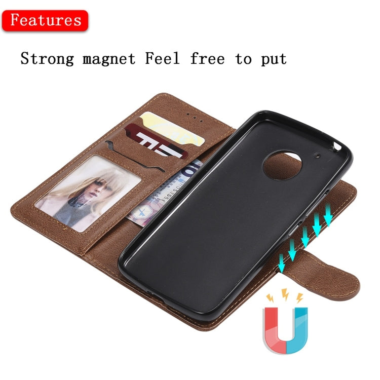 For Motorola Moto G5 Solid Color Horizontal Flip Protective Case with Holder & Card Slots & Wallet & Photo Frame & Lanyard