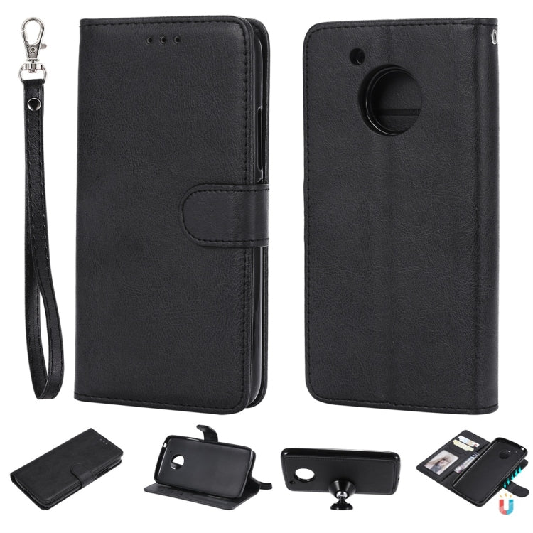 For Motorola Moto G5 Solid Color Horizontal Flip Protective Case with Holder & Card Slots & Wallet & Photo Frame & Lanyard