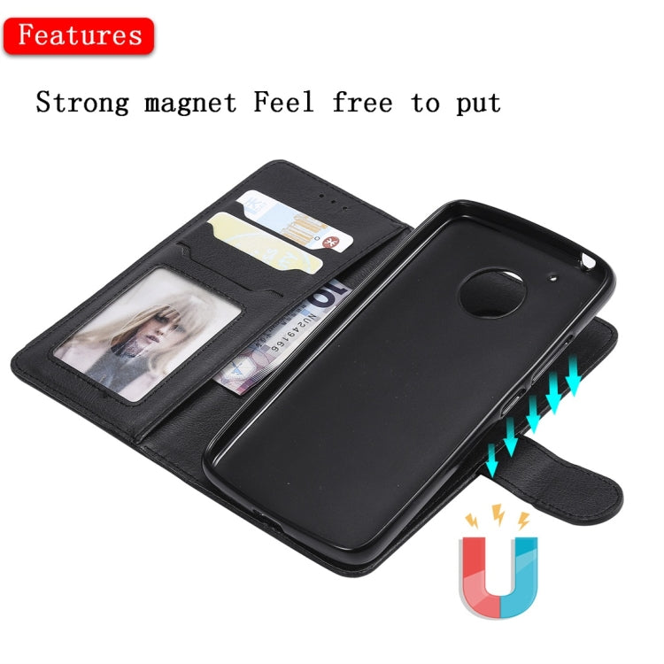 For Motorola Moto G5 Solid Color Horizontal Flip Protective Case with Holder & Card Slots & Wallet & Photo Frame & Lanyard