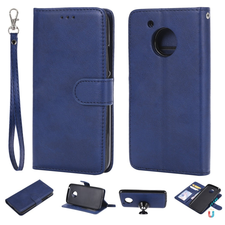 For Motorola Moto G5 Solid Color Horizontal Flip Protective Case with Holder & Card Slots & Wallet & Photo Frame & Lanyard
