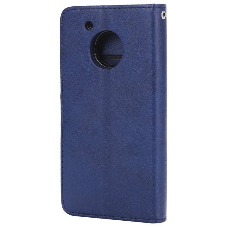 For Motorola Moto G5 Solid Color Horizontal Flip Protective Case with Holder & Card Slots & Wallet & Photo Frame & Lanyard