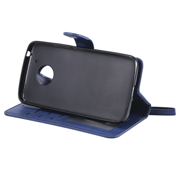 For Motorola Moto G5 Solid Color Horizontal Flip Protective Case with Holder & Card Slots & Wallet & Photo Frame & Lanyard