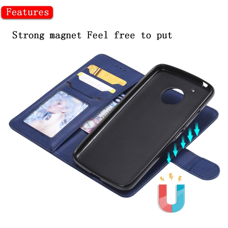 For Motorola Moto G5 Solid Color Horizontal Flip Protective Case with Holder & Card Slots & Wallet & Photo Frame & Lanyard