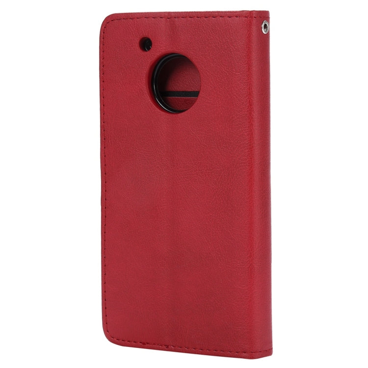 For Motorola Moto G5 Solid Color Horizontal Flip Protective Case with Holder & Card Slots & Wallet & Photo Frame & Lanyard
