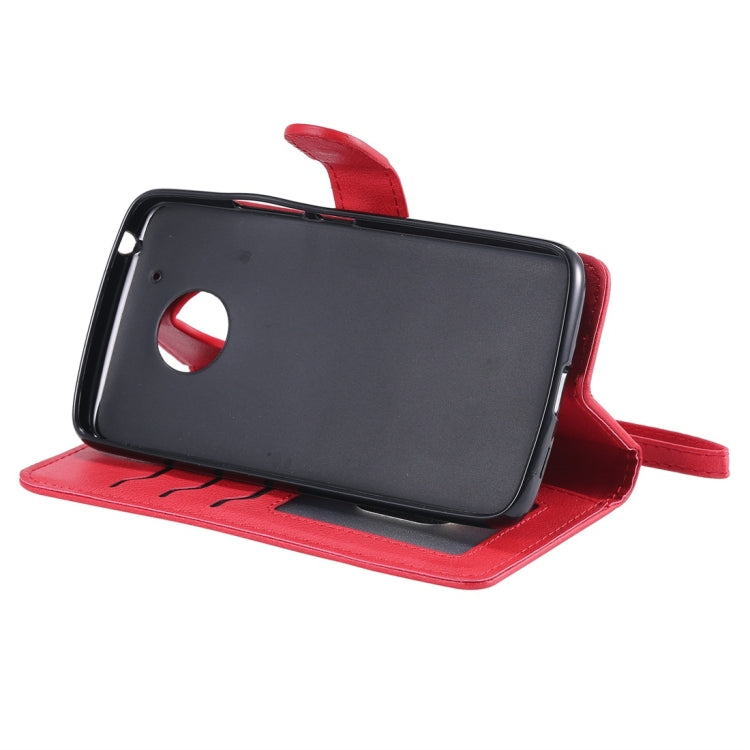 For Motorola Moto G5 Solid Color Horizontal Flip Protective Case with Holder & Card Slots & Wallet & Photo Frame & Lanyard