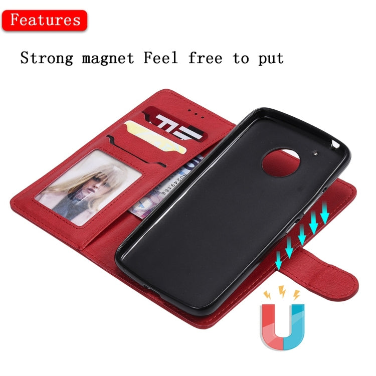 For Motorola Moto G5 Solid Color Horizontal Flip Protective Case with Holder & Card Slots & Wallet & Photo Frame & Lanyard