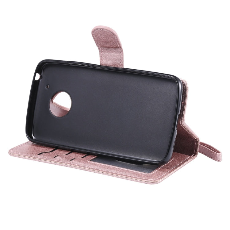 For Motorola Moto G5 Solid Color Horizontal Flip Protective Case with Holder & Card Slots & Wallet & Photo Frame & Lanyard