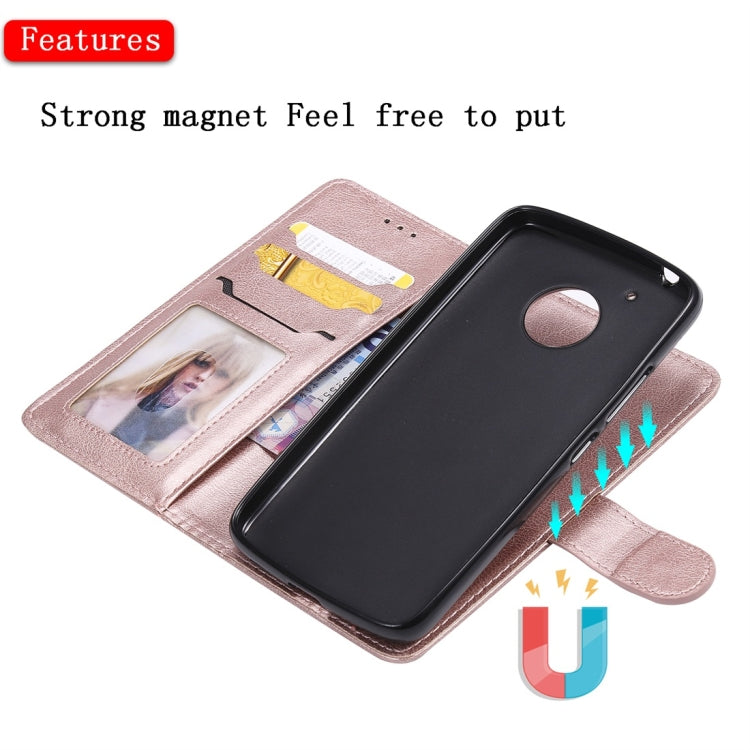 For Motorola Moto G5 Solid Color Horizontal Flip Protective Case with Holder & Card Slots & Wallet & Photo Frame & Lanyard