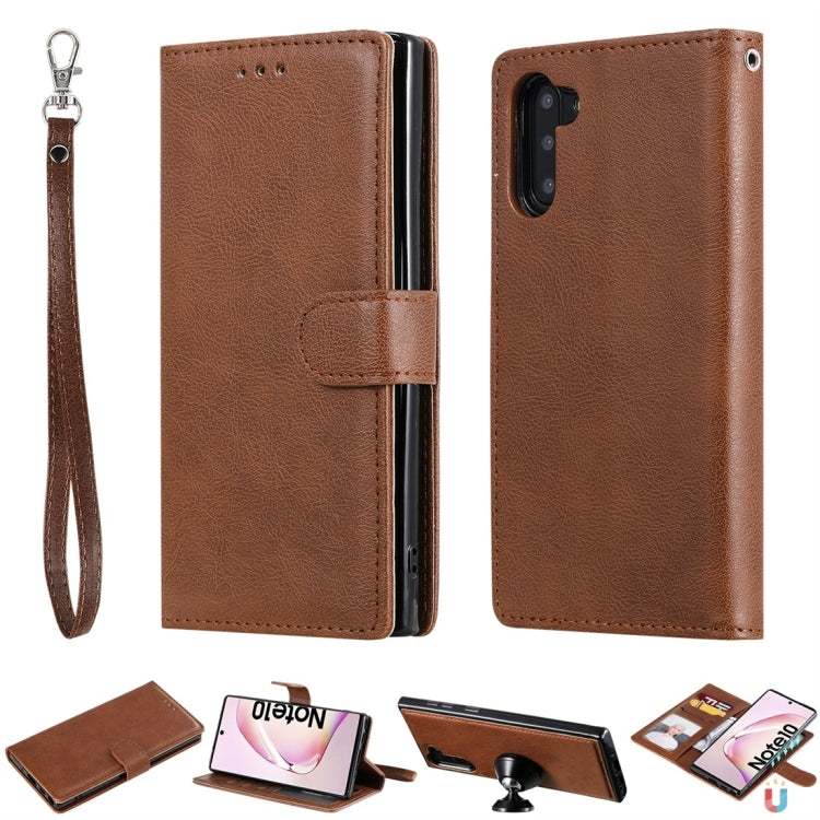 For Galaxy Note 10 Solid Color Horizontal Flip Protective Case with Holder & Card Slots & Wallet & Photo Frame & Lanyard
