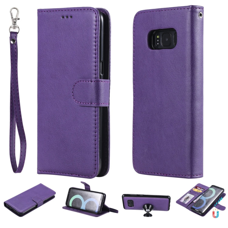 For Galaxy S8 Solid Color Horizontal Flip Protective Case with Holder & Card Slots & Wallet & Photo Frame & Lanyard