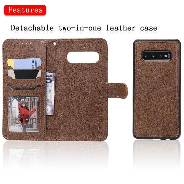 For Galaxy S10+ Solid Color Horizontal Flip Protective Case with Holder & Card Slots & Wallet & Photo Frame & Lanyard