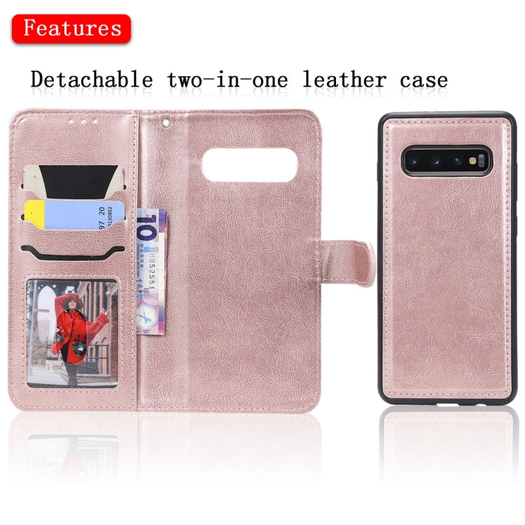 For Galaxy S10+ Solid Color Horizontal Flip Protective Case with Holder & Card Slots & Wallet & Photo Frame & Lanyard