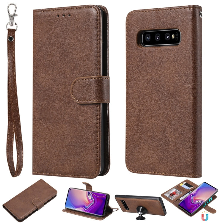 For Galaxy S10 Solid Color Horizontal Flip Protective Case with Holder & Card Slots & Wallet & Photo Frame & Lanyard