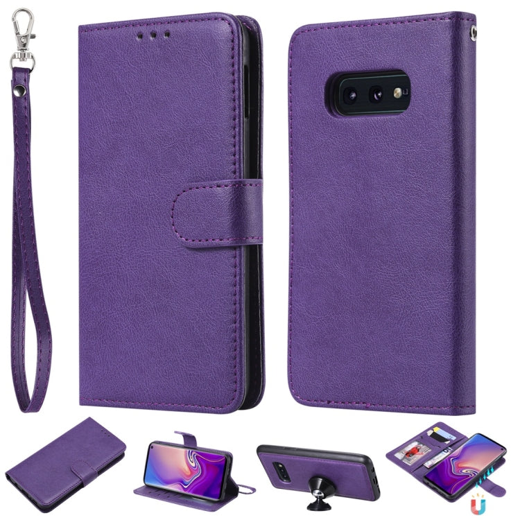 For Galaxy S10e Solid Color Horizontal Flip Protective Case with Holder & Card Slots & Wallet & Photo Frame & Lanyard