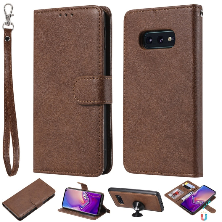 For Galaxy S10e Solid Color Horizontal Flip Protective Case with Holder & Card Slots & Wallet & Photo Frame & Lanyard