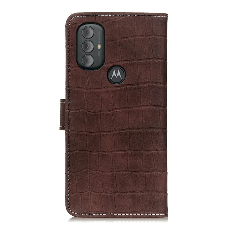 For Motorola Moto G Power 2022 Crocodile Texture Horizontal Flip Leather Phone Case