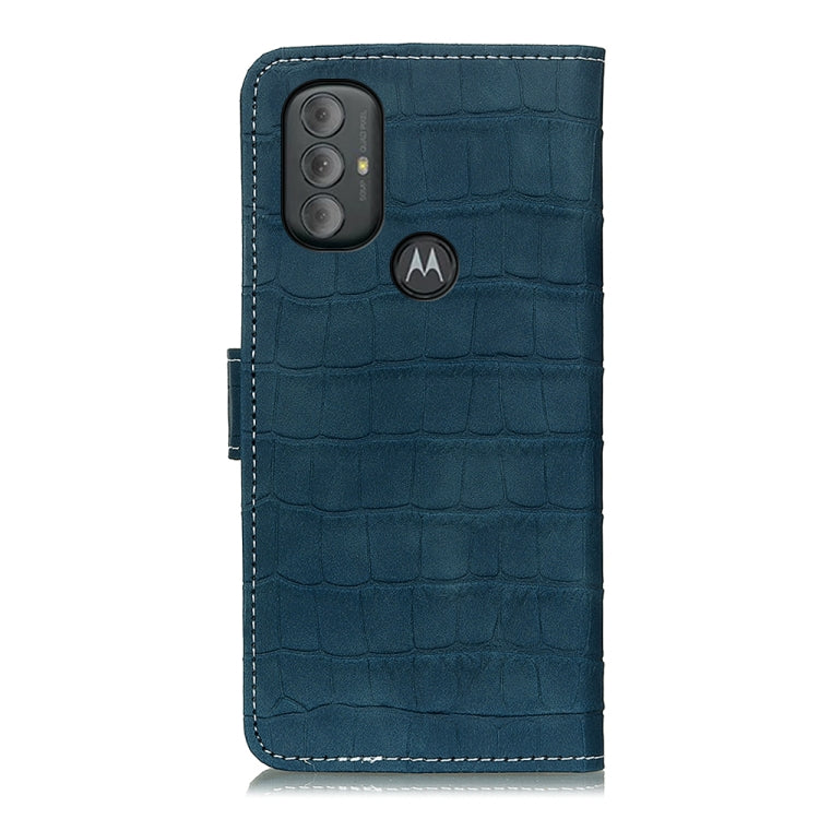 For Motorola Moto G Power 2022 Crocodile Texture Horizontal Flip Leather Phone Case