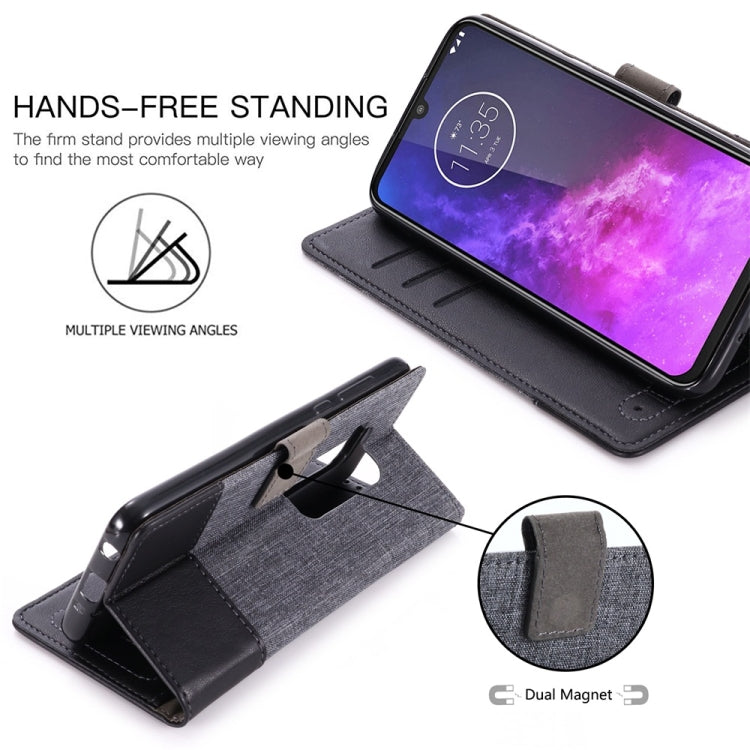 For Motorola Moto One Pro MUMXA MX102 Horizontal Flip Canvas Stitching Leather Case with Holder & Card Slots & Wallet