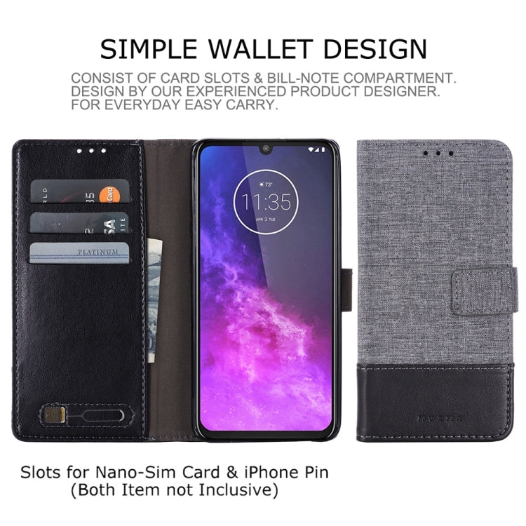 For Motorola Moto One Pro MUMXA MX102 Horizontal Flip Canvas Stitching Leather Case with Holder & Card Slots & Wallet