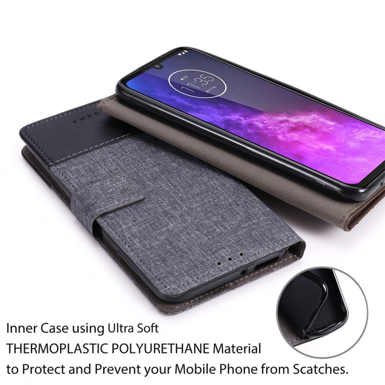 For Motorola Moto One Pro MUMXA MX102 Horizontal Flip Canvas Stitching Leather Case with Holder & Card Slots & Wallet
