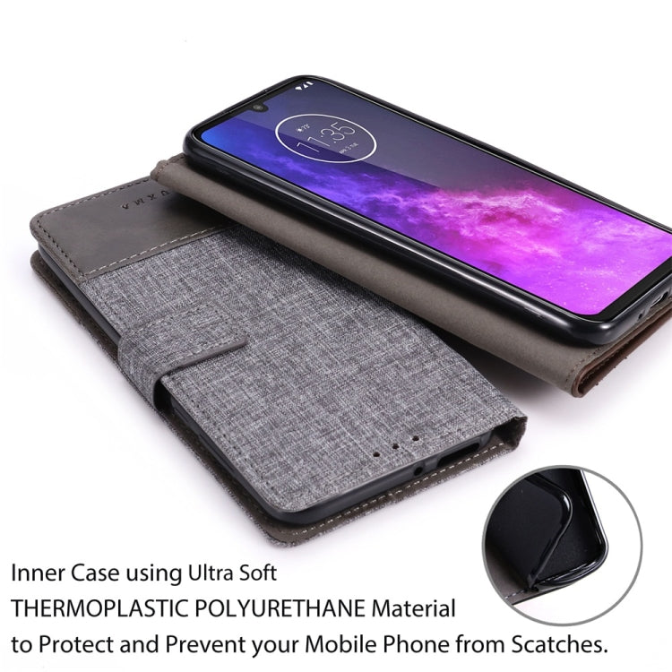 For Motorola Moto One Pro MUMXA MX102 Horizontal Flip Canvas Stitching Leather Case with Holder & Card Slots & Wallet
