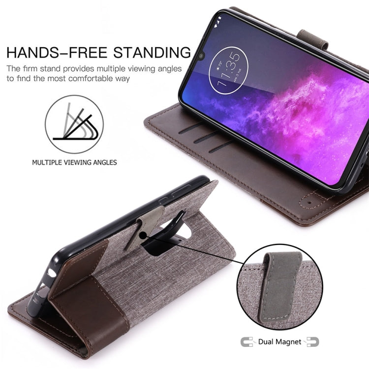 For Motorola Moto One Pro MUMXA MX102 Horizontal Flip Canvas Stitching Leather Case with Holder & Card Slots & Wallet