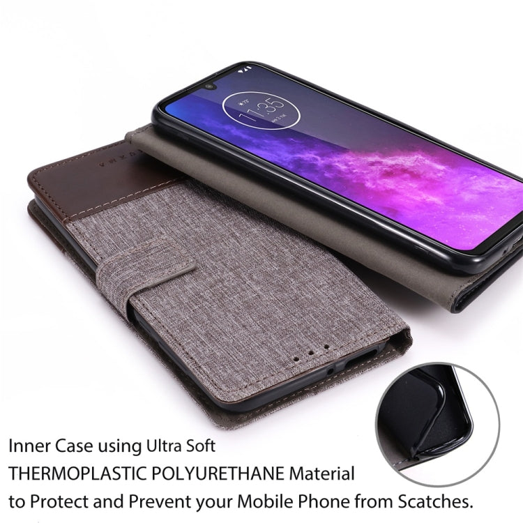 For Motorola Moto One Pro MUMXA MX102 Horizontal Flip Canvas Stitching Leather Case with Holder & Card Slots & Wallet
