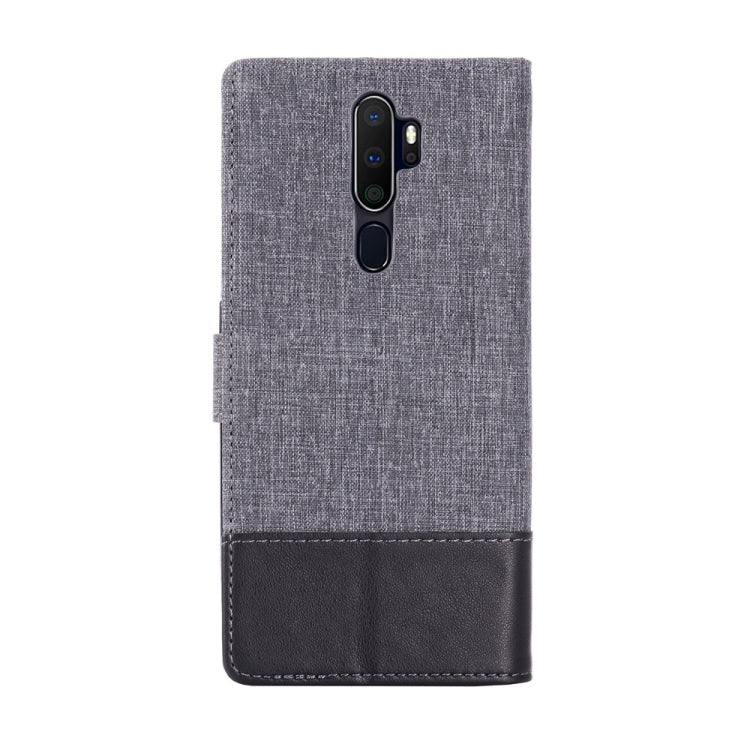 For OPPO A9 2020 MUMXA MX102 Horizontal Flip Canvas Stitching Leather Case with Holder & Card Slots & Wallet(Black)