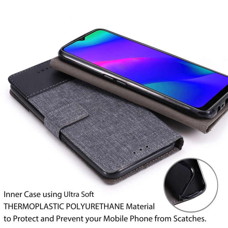 For OPPO A9 2020 MUMXA MX102 Horizontal Flip Canvas Stitching Leather Case with Holder & Card Slots & Wallet(Black)