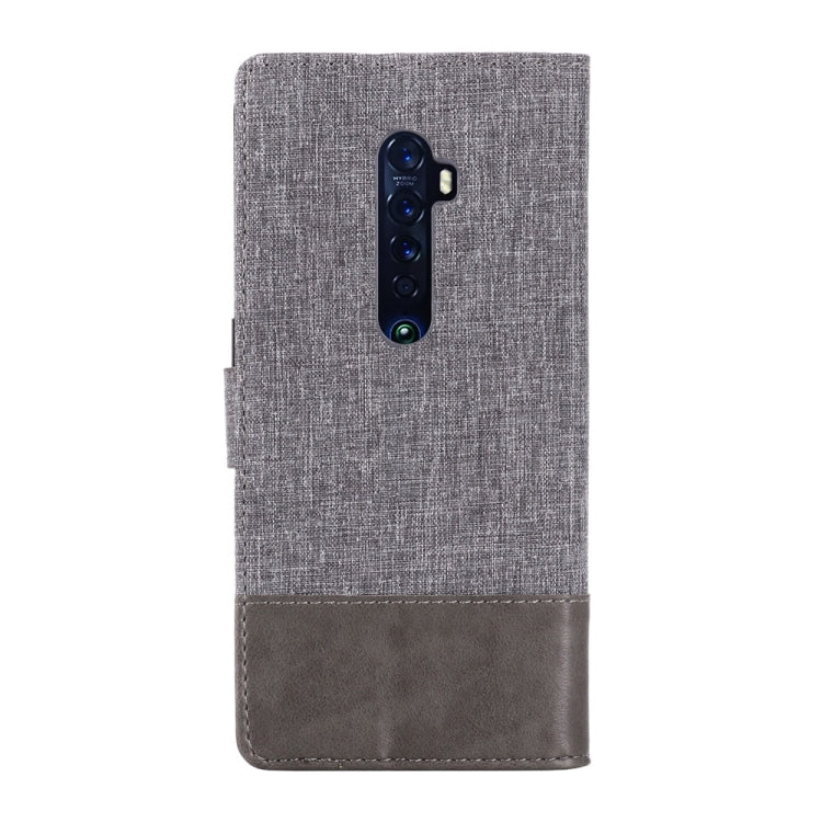 For OPPO Reno2 MUMXA MX102 Horizontal Flip Canvas Stitching Leather Case with Holder & Card Slots & Wallet(Grey)
