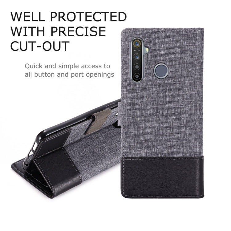 For OPPO Realme 5 MUMXA MX102 Horizontal Flip Canvas Stitching Leather Case with Holder & Card Slots & Wallet