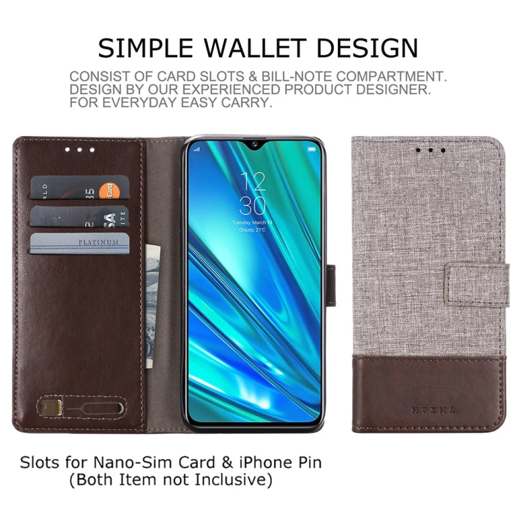 For OPPO Realme 5 Pro MUMXA MX102 Horizontal Flip Canvas Stitching Leather Case with Holder & Card Slots & Wallet(Brown)