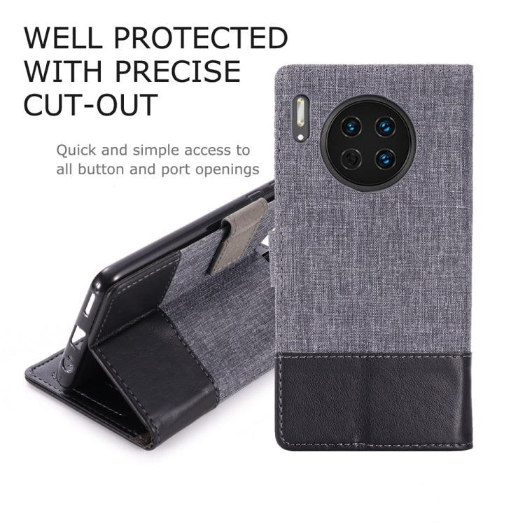 For Huawei Mate 30 MUMXA MX102 Horizontal Flip Canvas Stitching Leather Case with Holder & Card Slots & Wallet