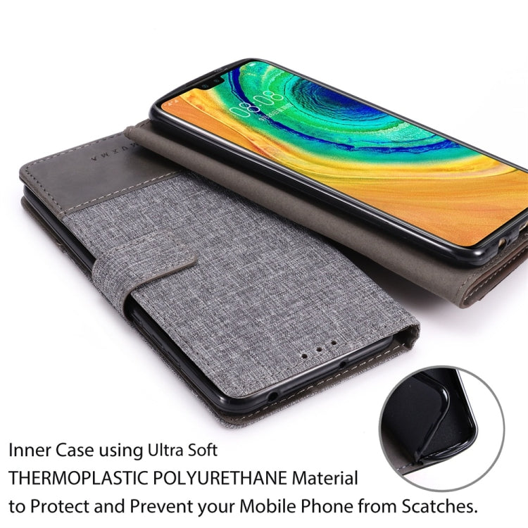 For Huawei Mate 30 MUMXA MX102 Horizontal Flip Canvas Stitching Leather Case with Holder & Card Slots & Wallet