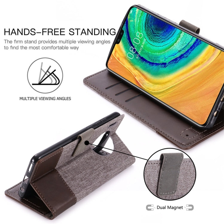 For Huawei Mate 30 MUMXA MX102 Horizontal Flip Canvas Stitching Leather Case with Holder & Card Slots & Wallet