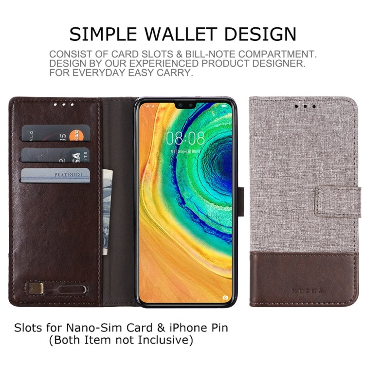 For Huawei Mate 30 MUMXA MX102 Horizontal Flip Canvas Stitching Leather Case with Holder & Card Slots & Wallet