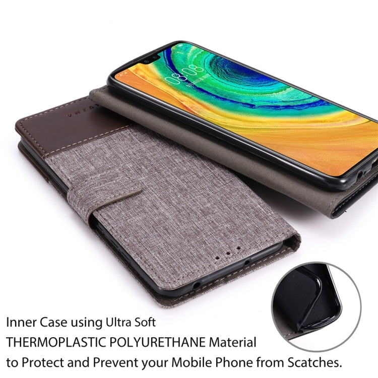 For Huawei Mate 30 MUMXA MX102 Horizontal Flip Canvas Stitching Leather Case with Holder & Card Slots & Wallet