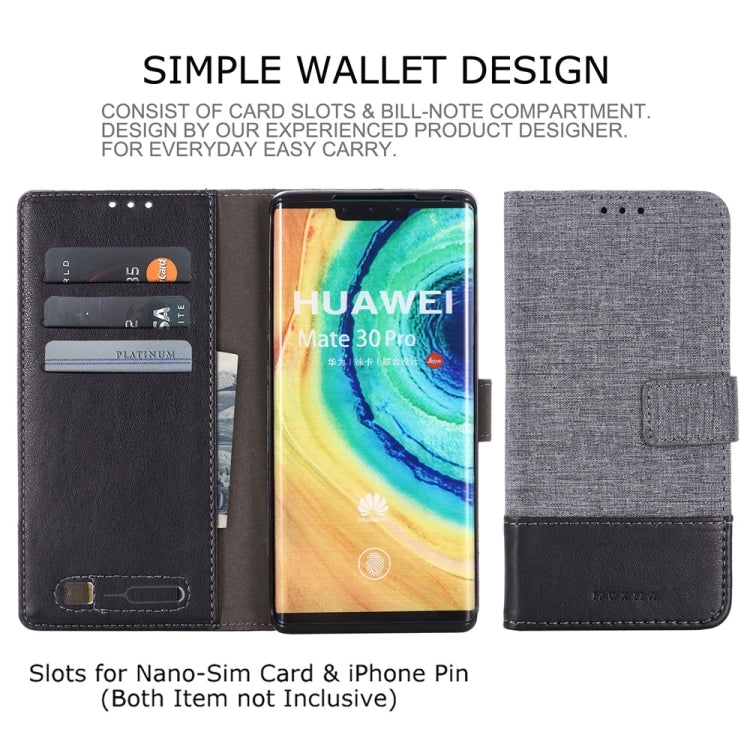 For Huawei Mate 30 Pro MUMXA MX102 Horizontal Flip Canvas Stitching Leather Case with Holder & Card Slots & Wallet