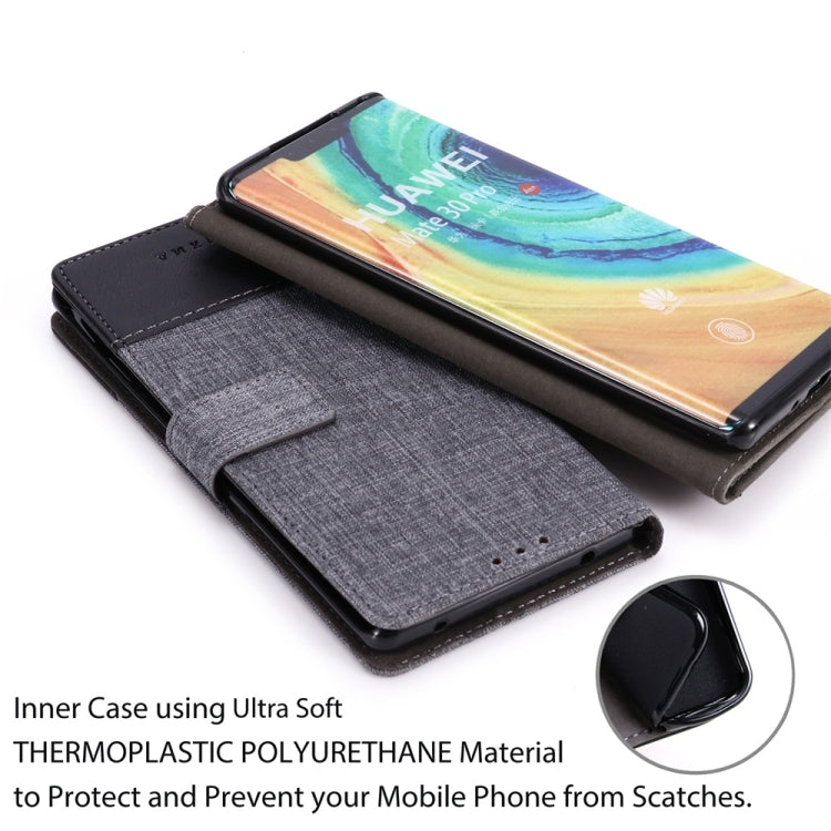 For Huawei Mate 30 Pro MUMXA MX102 Horizontal Flip Canvas Stitching Leather Case with Holder & Card Slots & Wallet