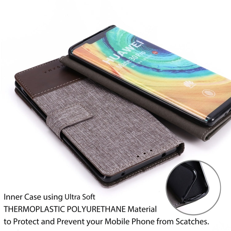 For Huawei Mate 30 Pro MUMXA MX102 Horizontal Flip Canvas Stitching Leather Case with Holder & Card Slots & Wallet